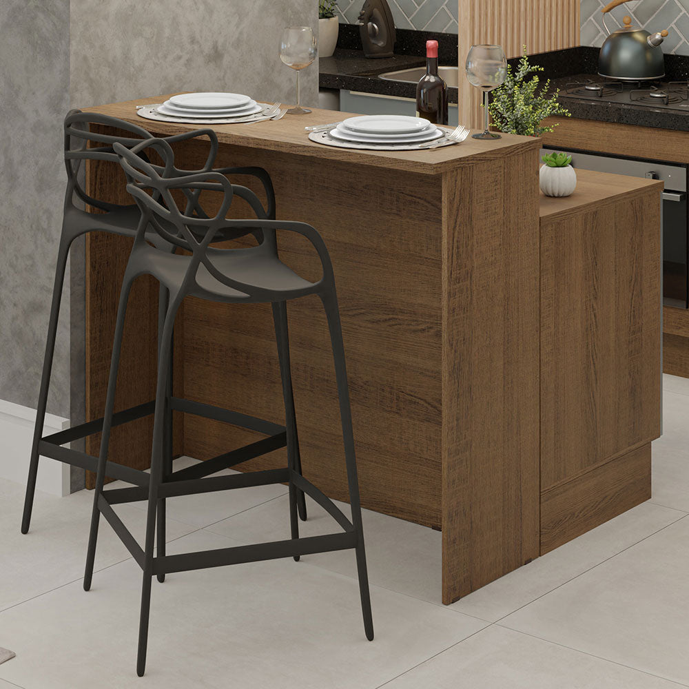 Isla de Cocina con Tapa y bajo mesada Madesa Glamy 120cm MG