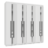 Placard Matrimonial 216 cm 8 Puertas Batientes Venus Blanco/Blanco/Negro