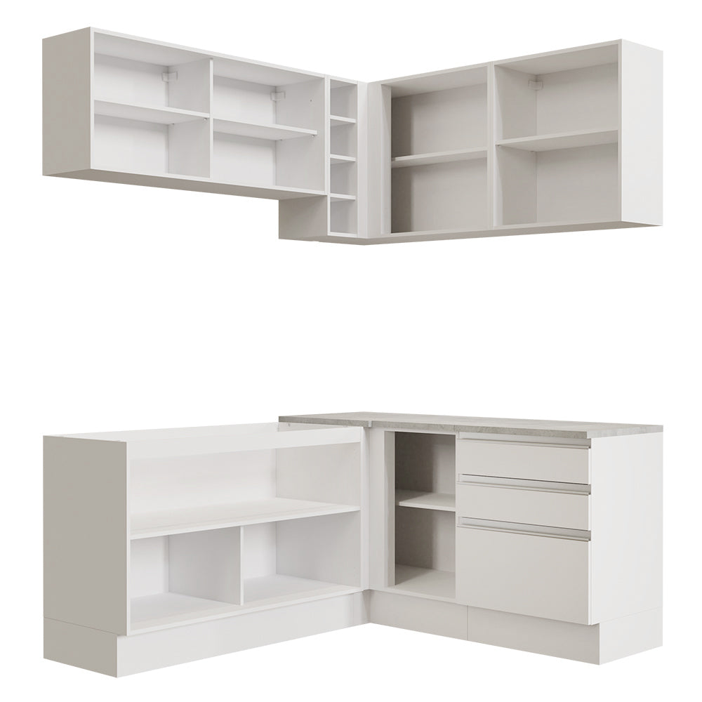 Combo completo de Cocina Esquinera 329cm Glamy Madesa 02 Blanco