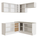 Combo completo de Cocina Esquinera 349cm Glamy 01 Madesa Blanco/Marrón
