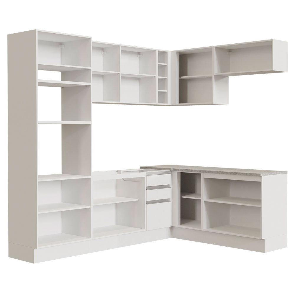 Combo completo de Cocina Esquinera 419cm Glamy Madesa 01 - Blanco
