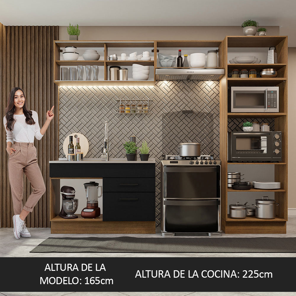 Combo de Cocina 270 cm Agata Marrón/Negro 05