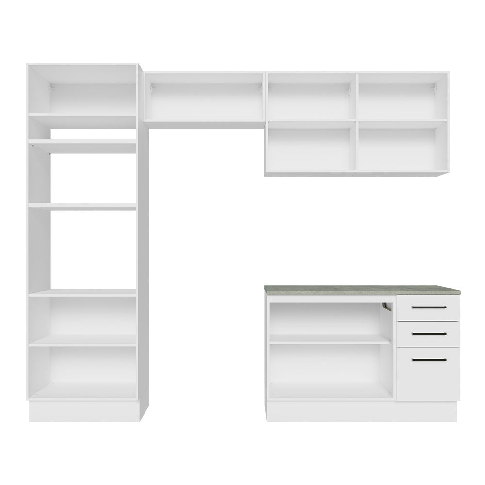 Combo completo de Cocina 270 cm 8 Puertas 3 Cajones Sin Mesada Blanco Agata Madesa 07