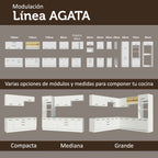 Combo completo de Cocina 270 cm 8 Puertas 3 Cajones Sin Mesada Blanco Agata Madesa 08