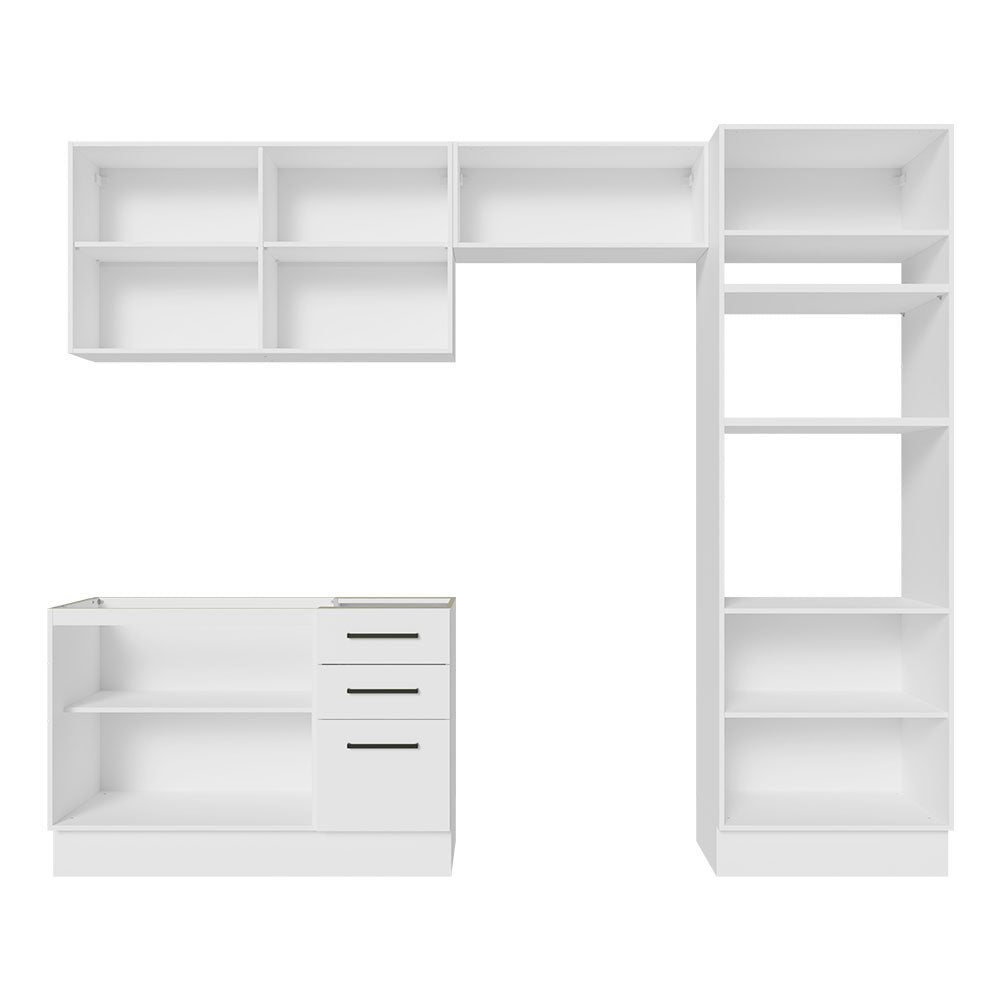 Combo completo de Cocina 270 cm 8 Puertas 3 Cajones Sin Mesada Blanco Agata Madesa 08