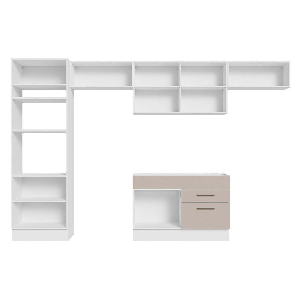 Combo completo de Cocina 350cm Blanco/Crema Agata Madesa 01