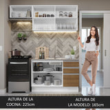 Combo de Cocina 180cm Glamy Madesa 09 - Blanco/Marrón