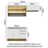 Combo de Cocina Madesa Glamy 200cm MB 08
