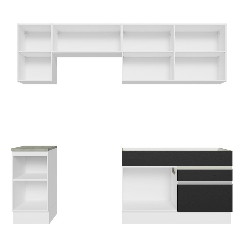 Combo completo de Cocina Madesa Glamy 240cm Blanco/Negro 07