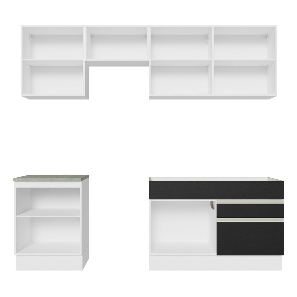 Combo completo de Cocina Madesa Glamy 240cm Blanco/Negro 08