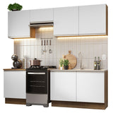 Combo completo de Cocina 240cm Marrón/Blanco Glamy Madesa 09