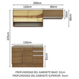 Combo de Cocina Madesa Glamy 200cm MM 08
