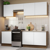 Combo completo de Cocina 240cm Marrón/Blanco Glamy Madesa 09