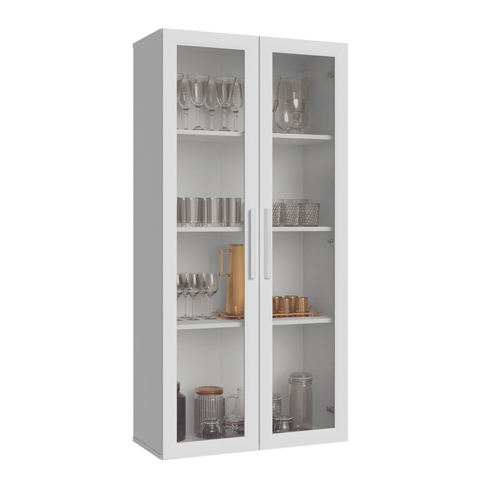 Cristalero 70 cm 2 Puertas sin Patas Blanco/Blanco Línea Estándar Madesa
