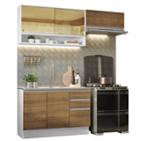 Combo de Cocina 200cm Glamy Madesa 08 - Blanco/Marrón