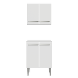 Kit con Alacena e Bajo Mesada 64cm Blanco Emilly Madesa