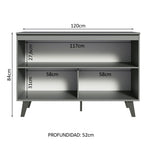 Bajo Mesada 120 cm 2 Puertas con Patas Gris Nice Madesa