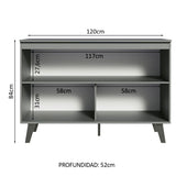 Bajo Mesada Cocina 120 cm 2 Puertas Gris Nice Madesa