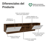 Rack Flotante para TV hasta 80 Pulgadas 218 cm 2 Puertas Marrón/Blanco Vik Madesa