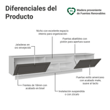 Rack Flotante para TV hasta 80 Pulgadas 218 cm 2 Puertas Blanco/Gris Vik Madesa