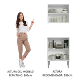 Kit con Alacena e Bajo Mesada 64cm Blanco Emilly Madesa