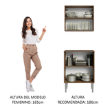 Kit Bajo Mesada con Armario Madesa Emilly 64cm Marrón/Blanco