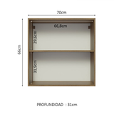 Alacena Madesa Glamy 70 cm 2 Puertas Marrón/Blanco
