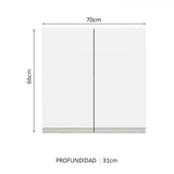Alacena Madesa Glamy 70 cm 2 Puertas Marrón/Blanco