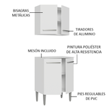 Kit con Alacena e Bajo Mesada 64cm Blanco Emilly Madesa