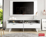 Rack Madesa Oslo con Panel para TV hasta 55 Pulgadas 2 Puetas Blanco