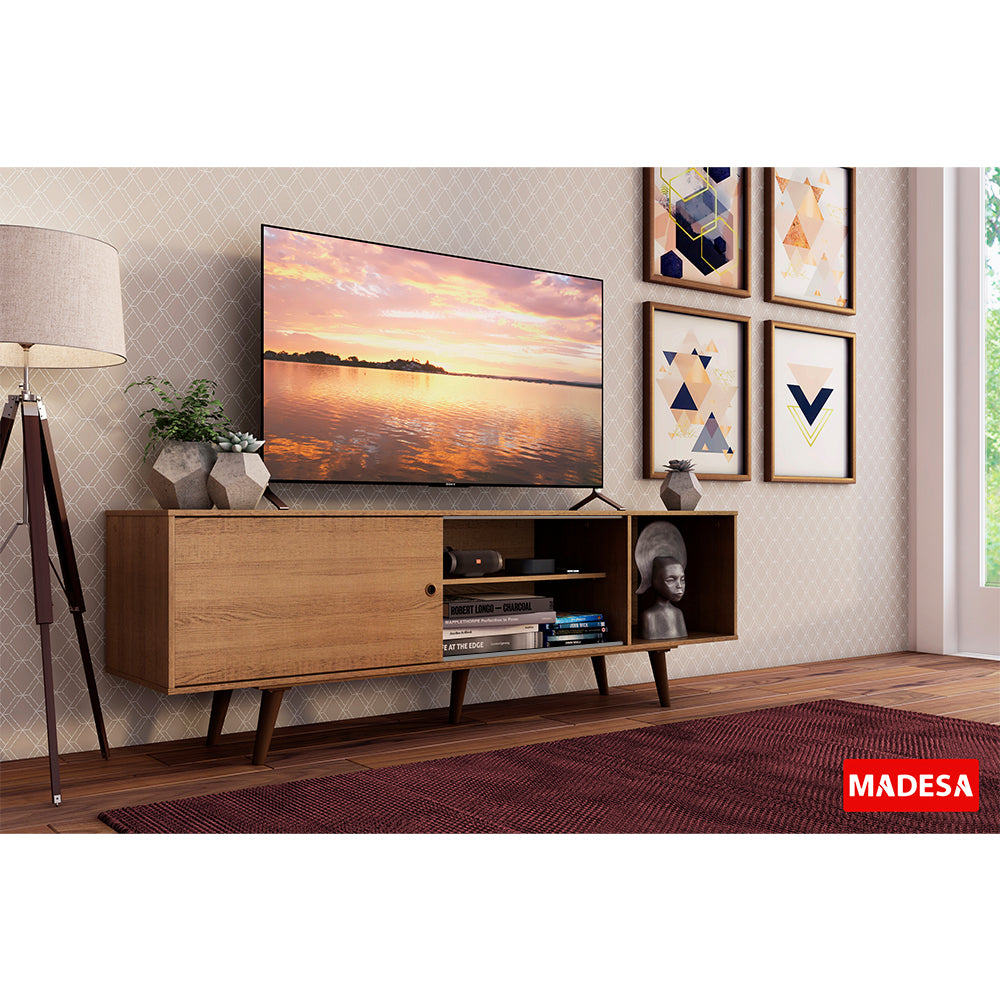 Rack para TV Madesa Dubai hasta 65 Pulgadas con patas Blanco