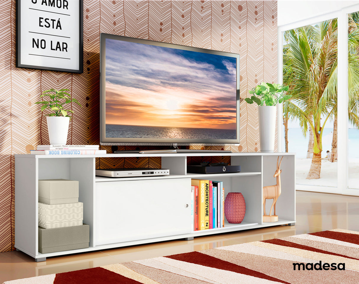 Rack para TV hasta 65 Pulgadas Madesa Cancun Blanco