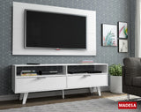 Rack Madesa Oslo con Panel para TV hasta 55 Pulgadas 2 Puetas Blanco