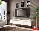 Rack Madesa Reims con Panel para TV hasta 55 Pulgadas 2 Puertas y 1 Cajón Blanco/Negro