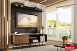 Rack Madesa Dubai con Panel para TV hasta 65 Pulgadas con Patas Negro/Marrón