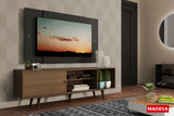 Rack Madesa Dubai con Patas y Panel para TV hasta 58 Pulgadas Marrón/Negro