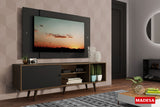 Rack Madesa Dubai con Patas y Panel para TV hasta 58 Pulgadas Marrón/Negro