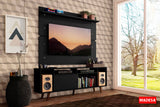 Rack Madesa Cancun con Patas y Panel para TV hasta 65 Pulgadas Negro/Negro