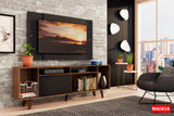 Rack Madesa Cancun con Patas y Panel para TV hasta 58 Pulgadas Negro/Marrón