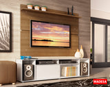 Rack Madesa Cancun con Panel para TV hasta 65 Pulgadas Blanco/Marrón