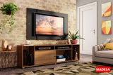 Rack Madesa Cancun con Panel para TV hasta 58 Pulgadas Marrón/Negro