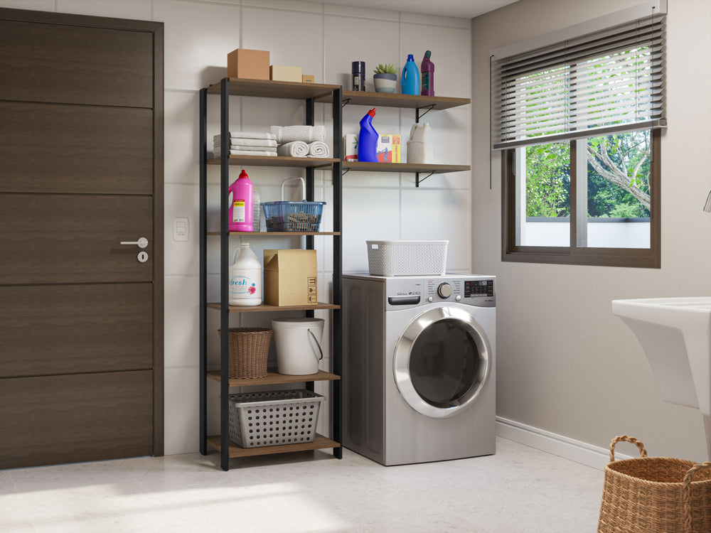 Estante Multiuso para Lavadero 139 cm Marrón/Negro Madesa
