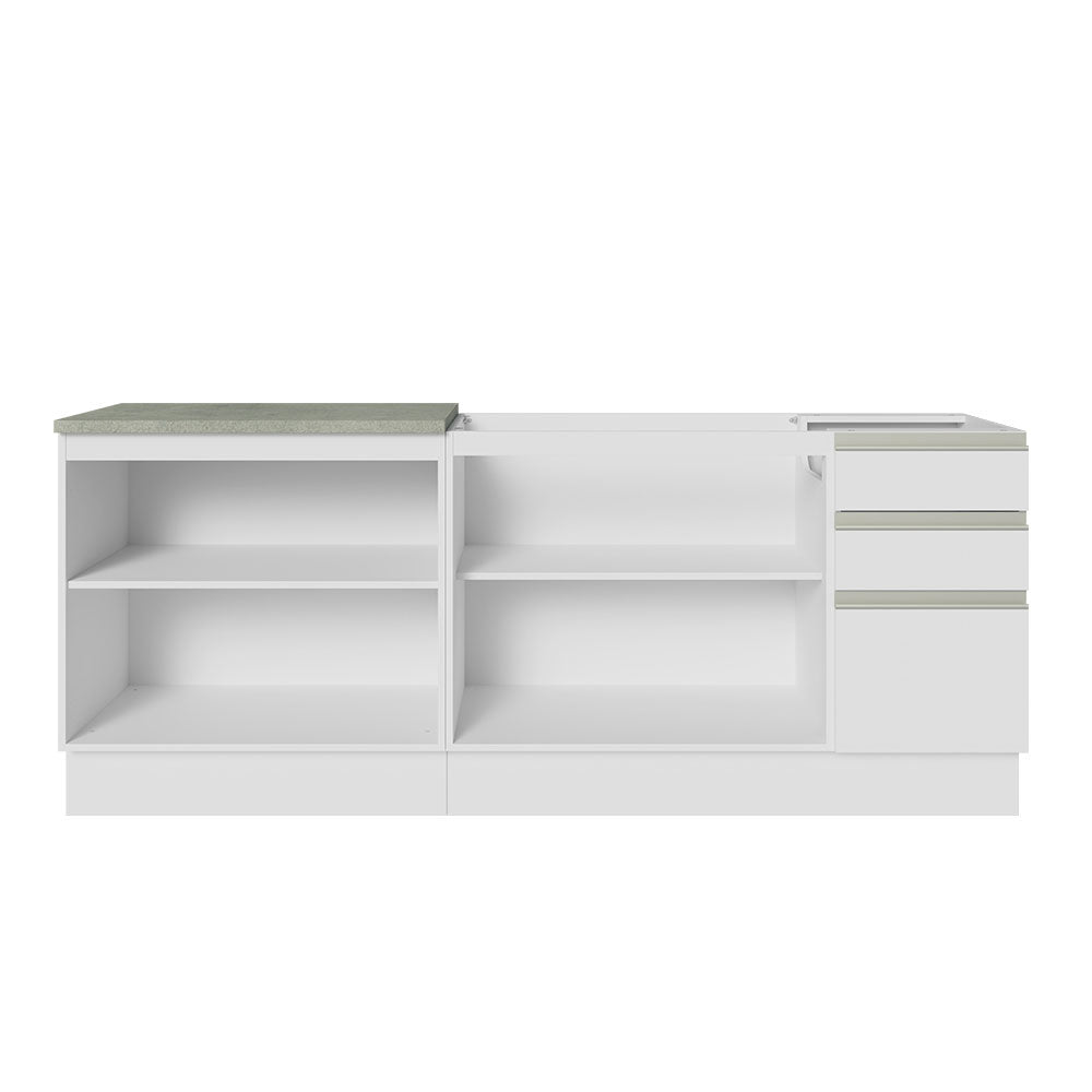 Combo Alacena + Bajo Mesada Madesa Glamy 200cm Blanco 10