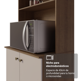 Cocina compacta 235cm Marrón/Crema Gourmet Madesa XB03