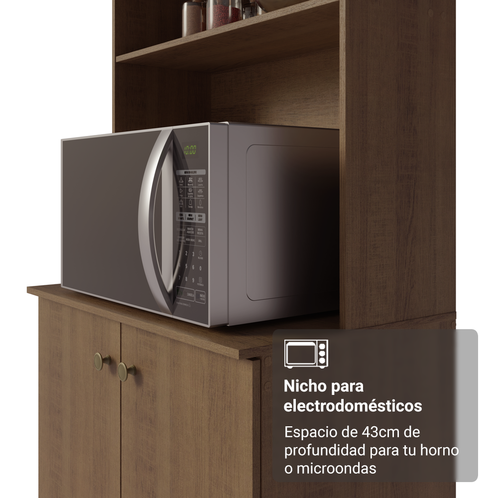 Cocina compacta 235cm Marrón Gourmet Madesa XC03