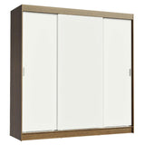 Ropero Doble Madesa Reno 3 Puertas Corredizas - Marrón/Blanco