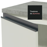 Combo Alacena + Bajo Mesada Madesa Glamy 200cm Blanco 09
