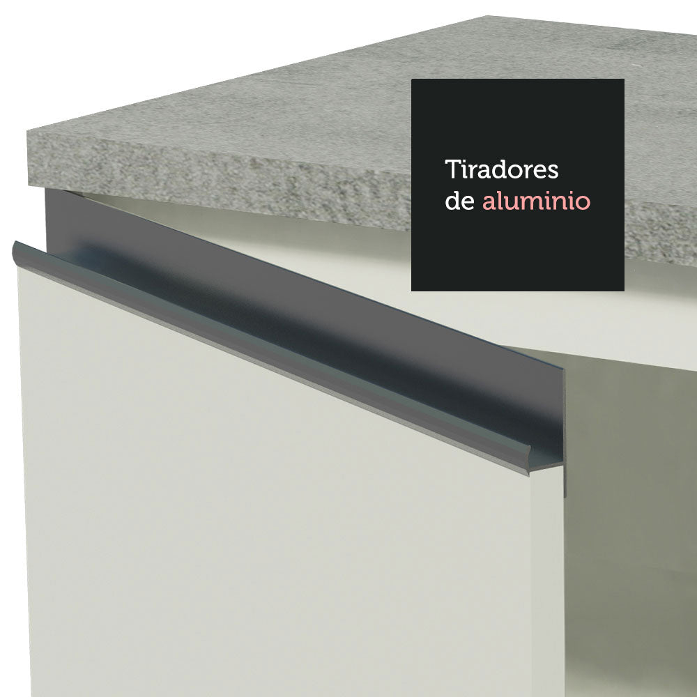 Combo Alacena + Bajo Mesada Madesa Glamy 200cm Blanco 10