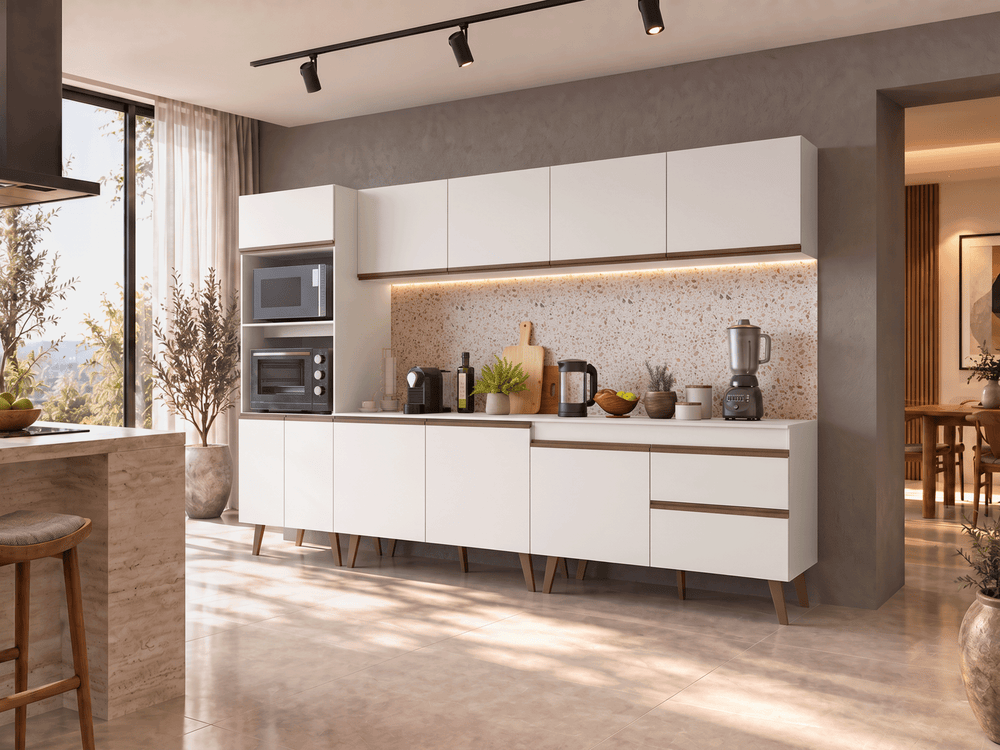 Cocina Compacta 310 cm Blanco Pieta Madesa
