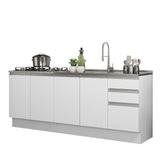 Combo Alacena + Bajo Mesada Madesa Glamy 200cm Blanco 10